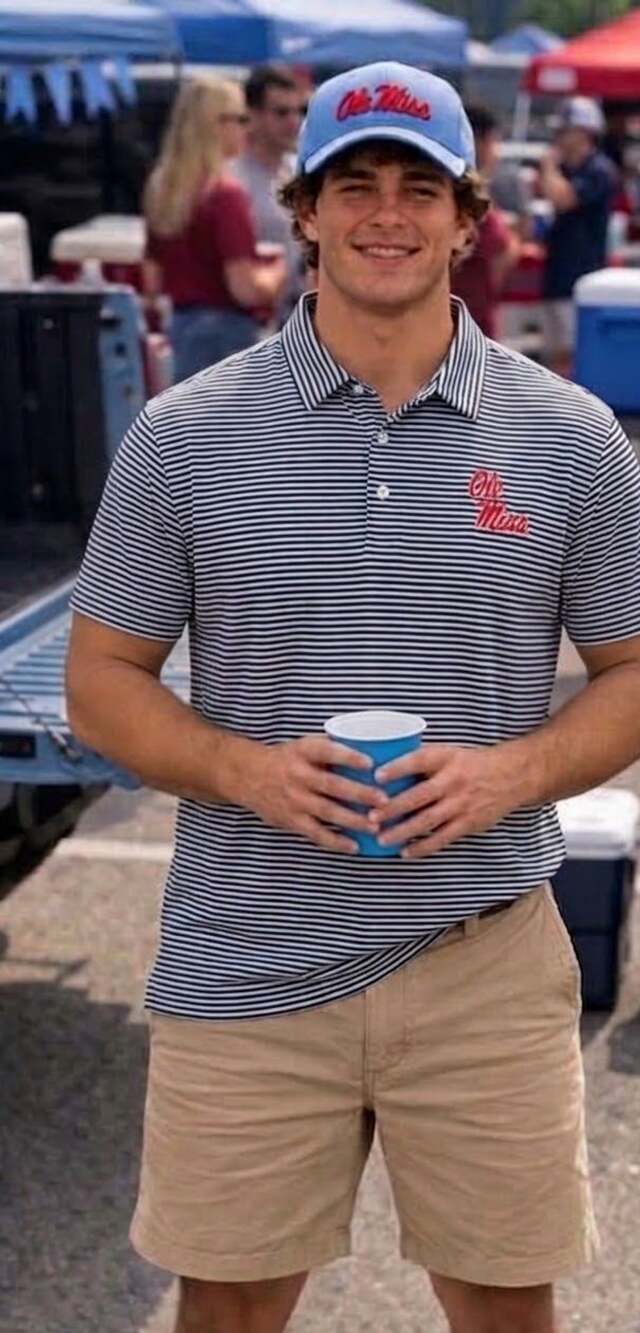 XL Golf Ole Miss Rebels Stripe Performance Polo Shirt Black & White Columbia